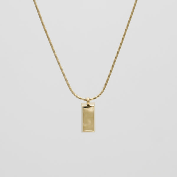 Gold Bar Ingot Pendant Necklace