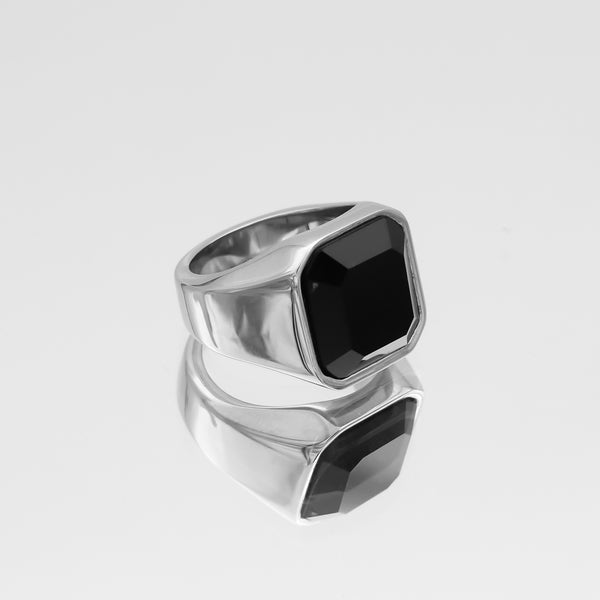 Caesar Onyx Signet Ring | Silver