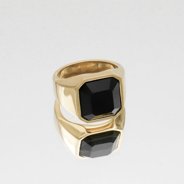Caesar Onyx Signet Ring | Gold