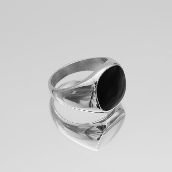 Classic Onyx Signet Ring | Silver