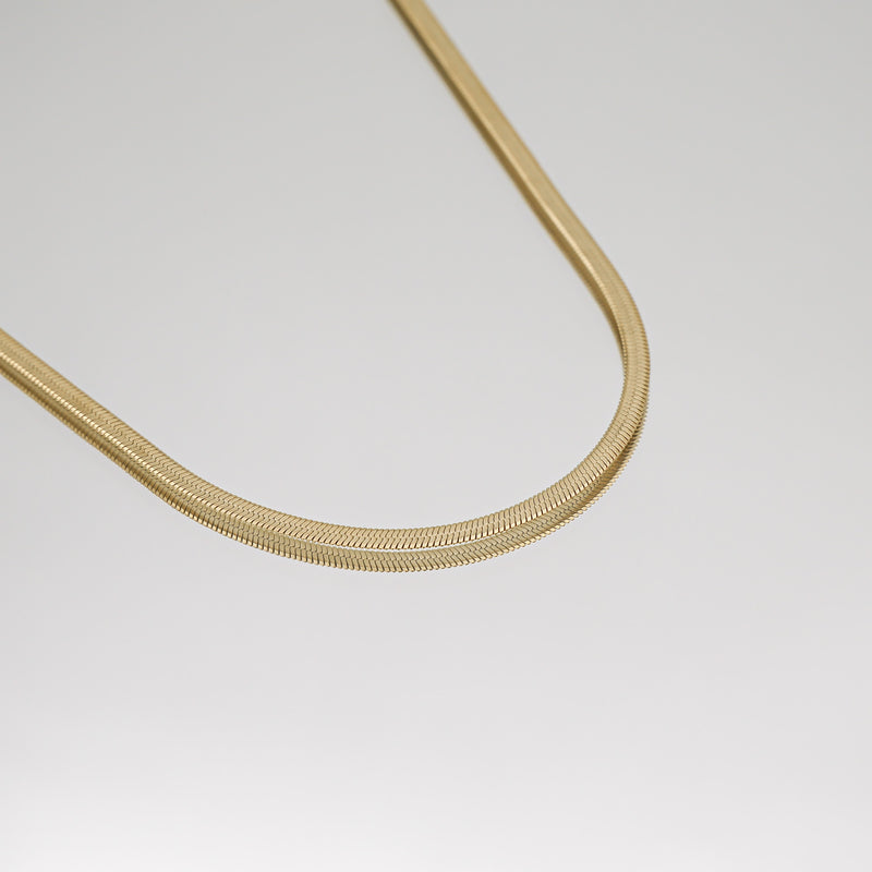 Herringbone Snake Chain | Gold