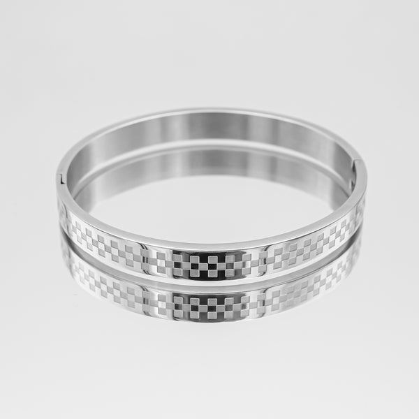 Silver Checkerboard Mens Bracelet | ELMNT