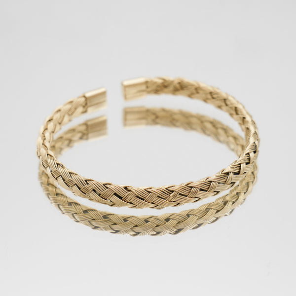 Gold Mens Weaved Chain Bangle/Bracelet by ELMNT