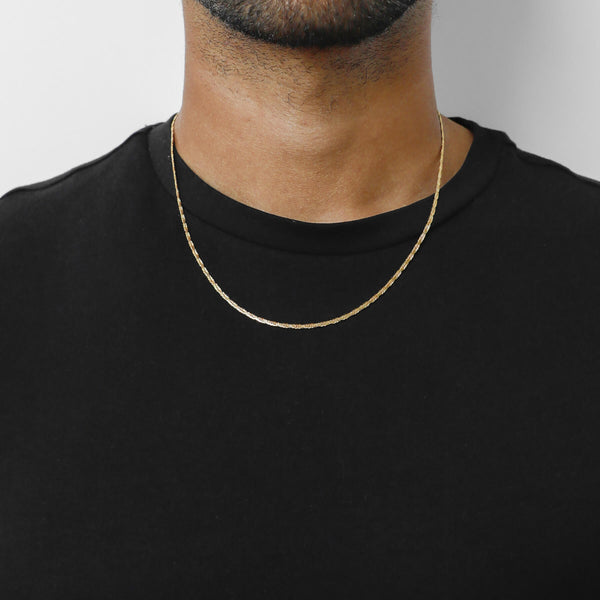 Flat Rope Chain | Gold