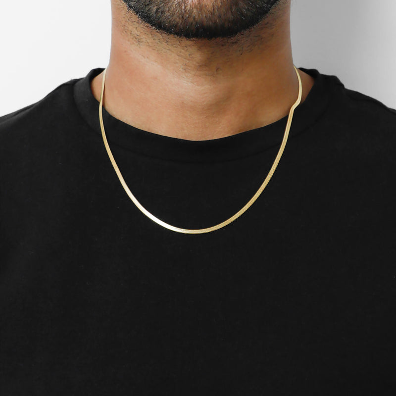 Herringbone gold hot sale chain mens