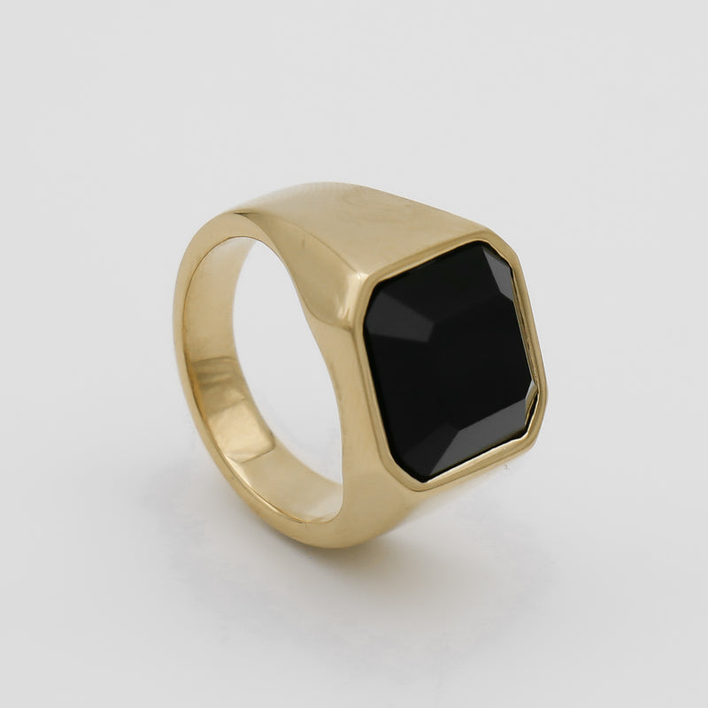 Caesar Onyx Signet Ring | Gold