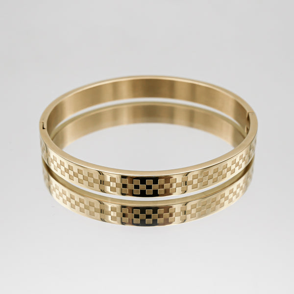 Gold Checkerboard Mens Bracelet | ELMNT